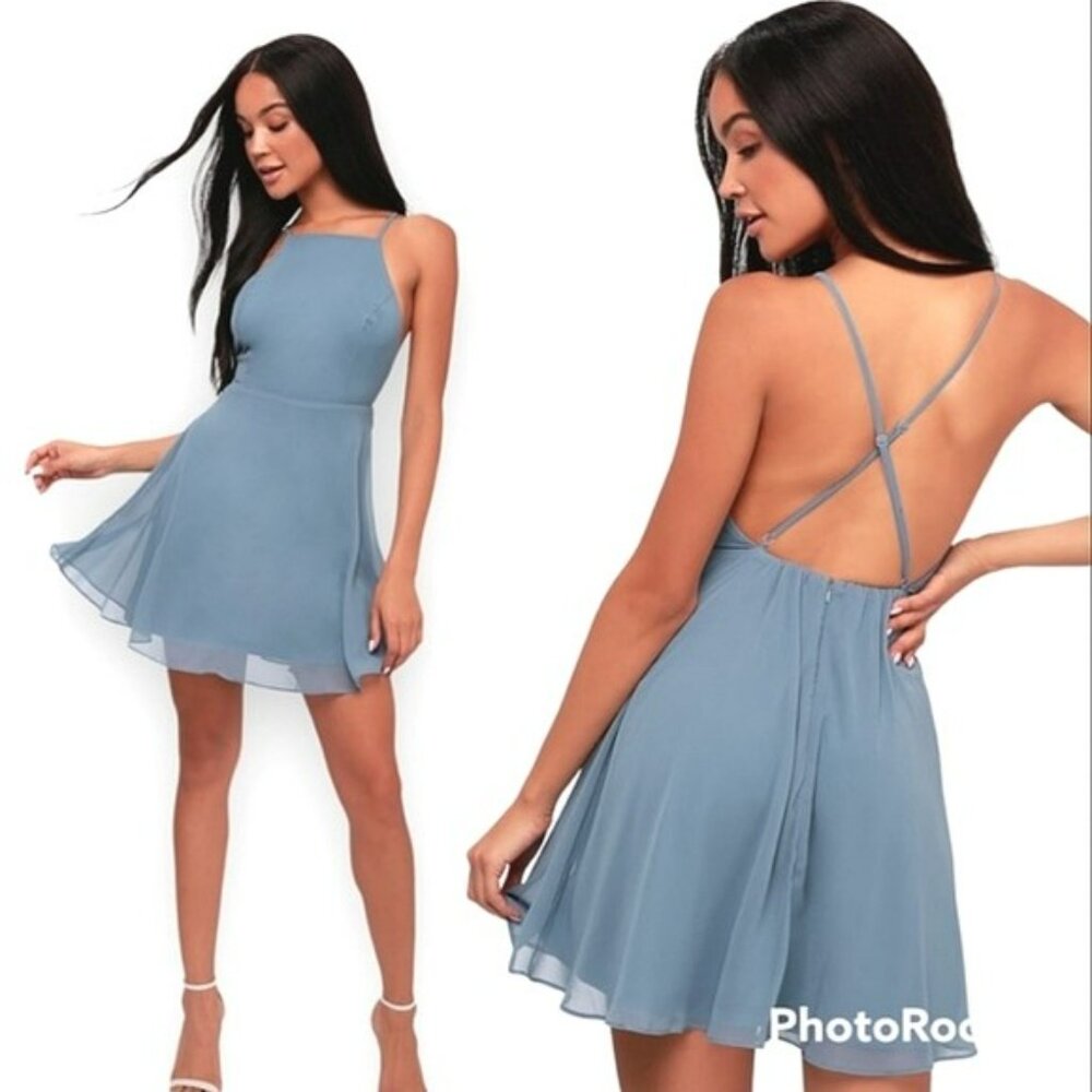 Lulu's Blue Mini Dress